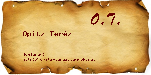 Opitz Teréz névjegykártya